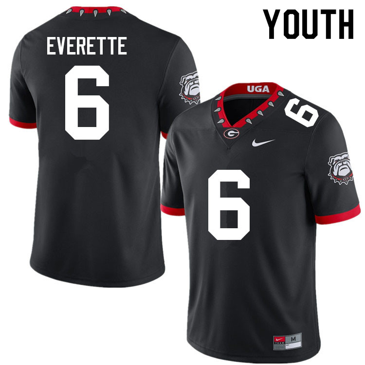 Georgia Bulldogs Youth Daylen Everette #6 Black Mascot 100th Anniversary Stitched College UGA Football Jersey 23WS010QF